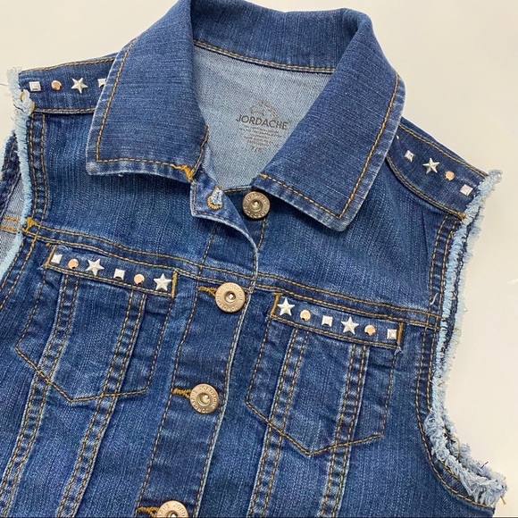 Jordache Girls Denim Studded Vest Sz 7/8 - Picture 7 of 9